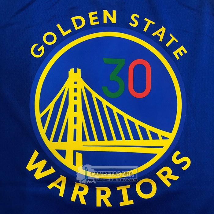 Camiseta Golden State Warriors Stephen Curry NO 30 Icon Royal Special Mexico Edition Azul